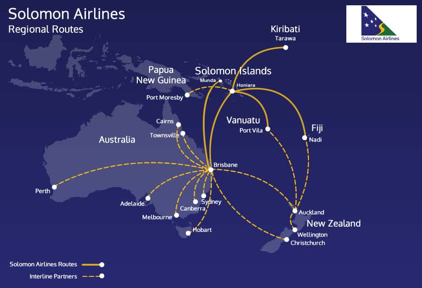 Solomon Islands Regional Route Map